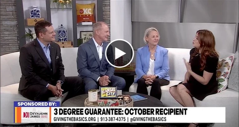 KCTV5 3 Degree Guarantee segment featuring Giving the Basics as the October recipient
